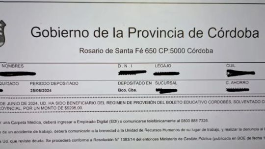 Conflicto docente en Córdoba: ahora la polémica es por una frase en el recibo de sueldo